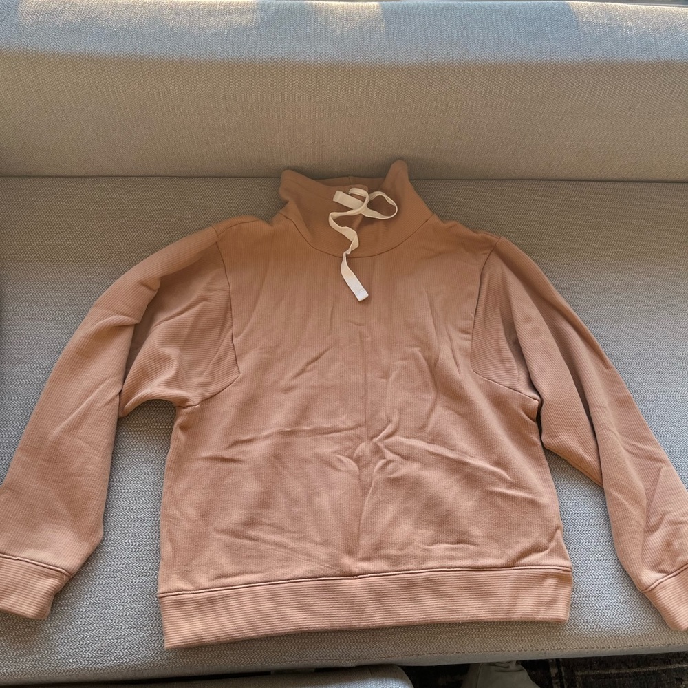 Madewell Peach Sweatshirt with Tie Neck